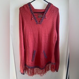 Alpaca Connection Salmon-colored Hooded Knit Pullover